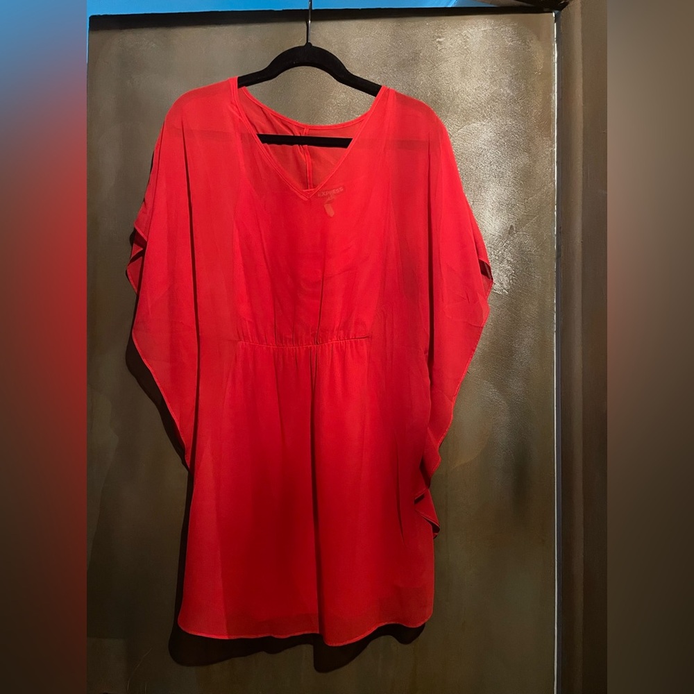 Express Vibrant Red Tunic Top